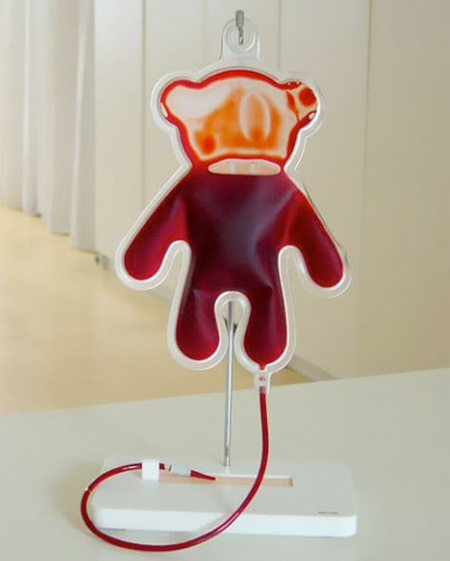 teddy bear blood bag