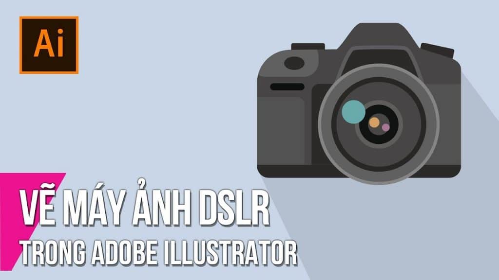 Hướng dẫn vẽ hình máy ảnh DSLR bằng Illustrator | Thùy Uyên Design
